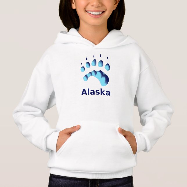 Polar Bear Paw Print Hoodie (Front)