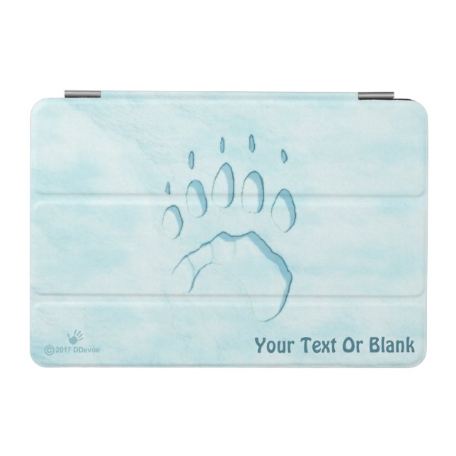 Polar Bear Paw Print iPad Mini Cover (Horizontal)