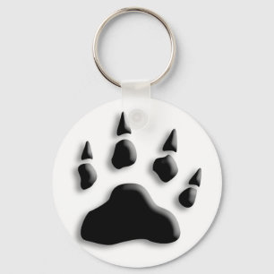 Polar Bear Paw Print Keychain