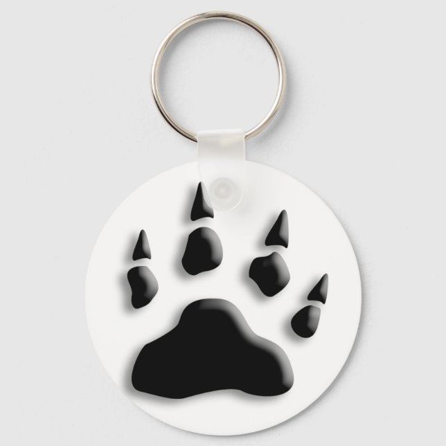 Polar Bear Paw Print Keychain (Front)