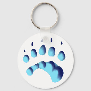 Polar Bear Paw Print Keychain