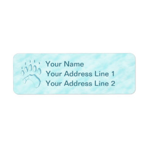 Polar Bear Paw Print Label