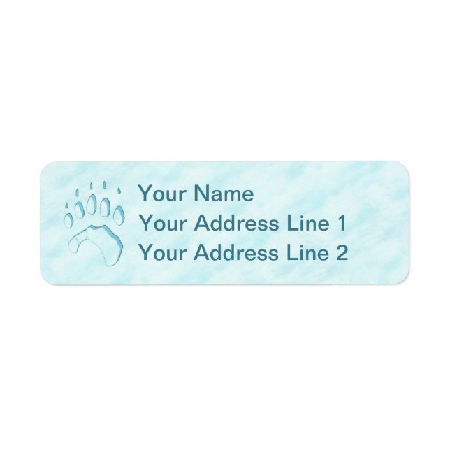 Polar Bear Paw Print Label (Front)
