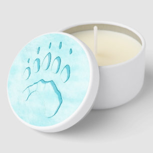 Polar Bear Paw Print Mini Candle Favors
