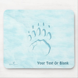 Polar Bear Paw Print Mouse Pad
