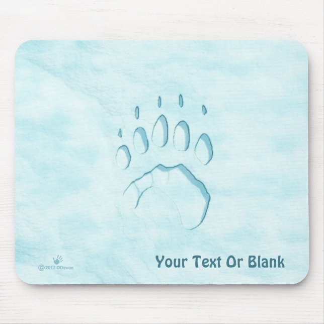 Polar Bear Paw Print Mouse Pad (Front)