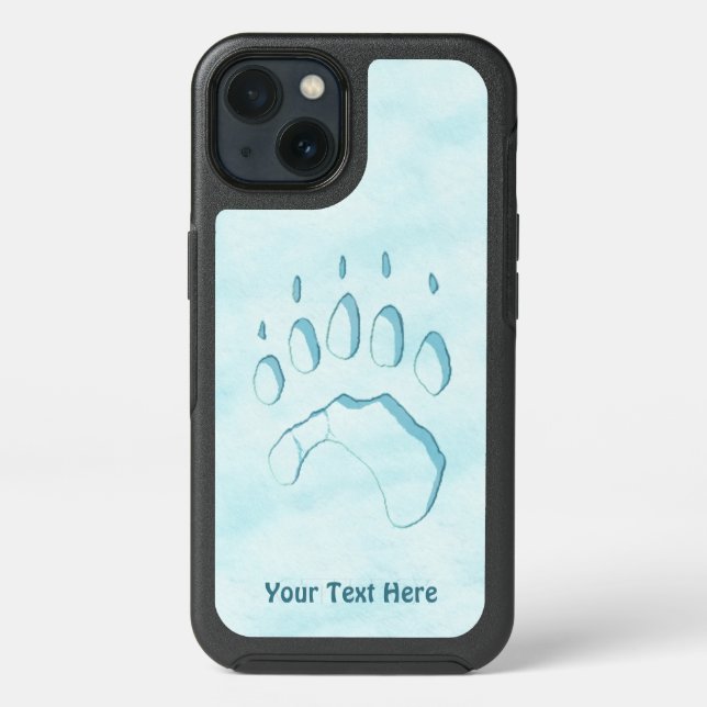 Polar Bear Paw Print OtterBox iPhone Case (Back)