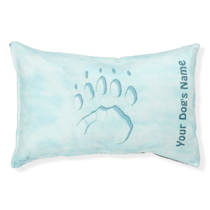Polar Bear Paw Print Pet Bed