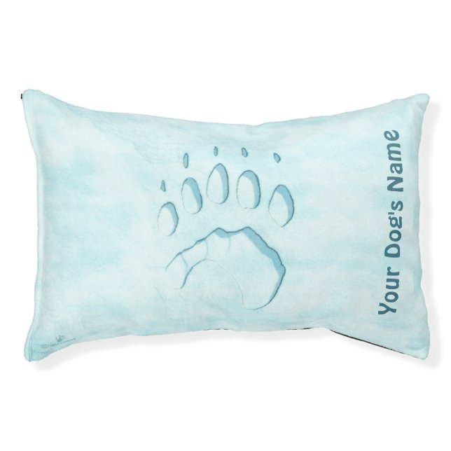 Polar Bear Paw Print Pet Bed (Front)
