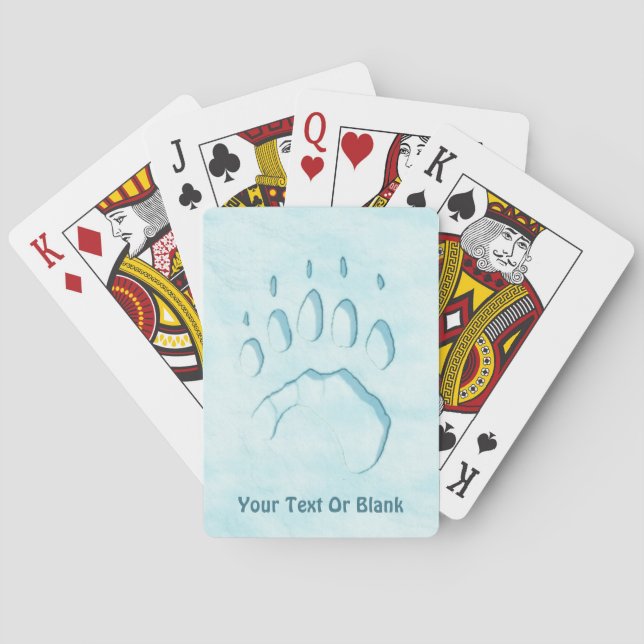 Polar Bear Paw Print Poker Cards (Back)