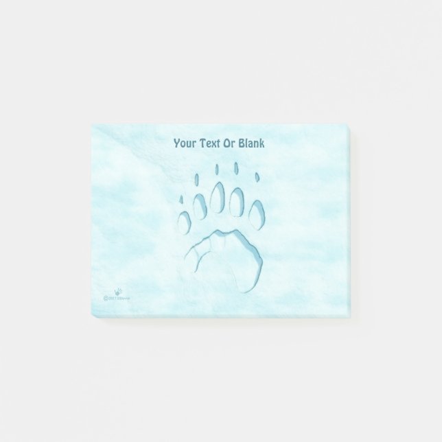 Polar Bear Paw Print Post-it Notes (Front)