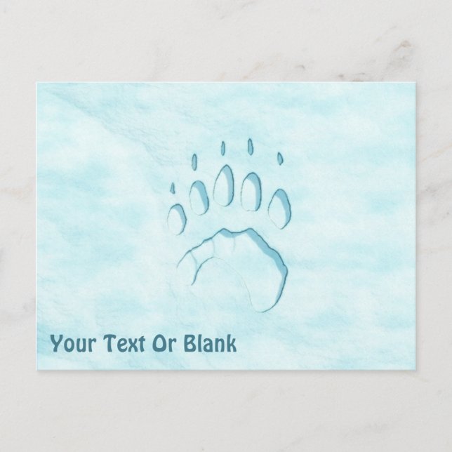 Polar Bear Paw Print Postcard (Front)