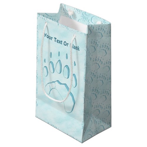 Polar Bear Paw Print Small Gift Bag