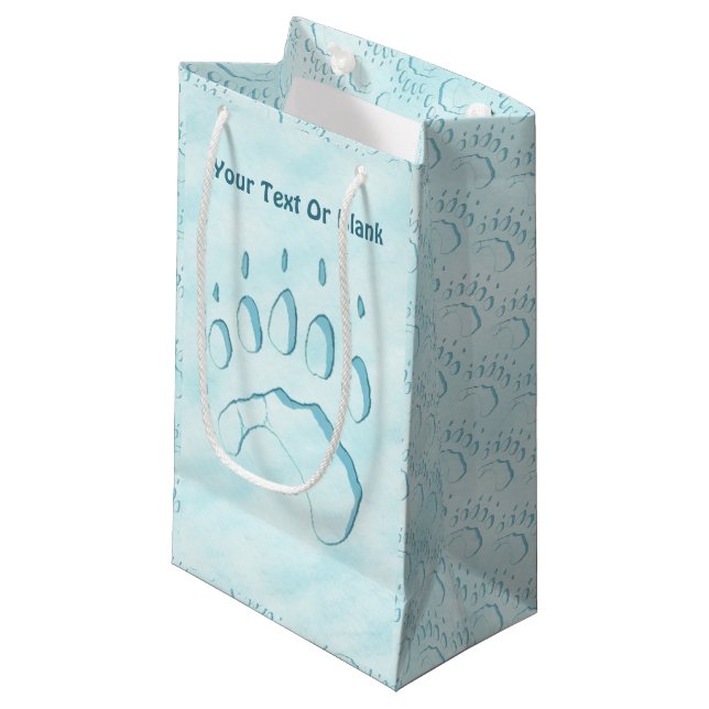 Polar Bear Paw Print Small Gift Bag (Front Angled)