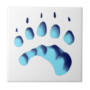 Polar Bear Paw Print Tile