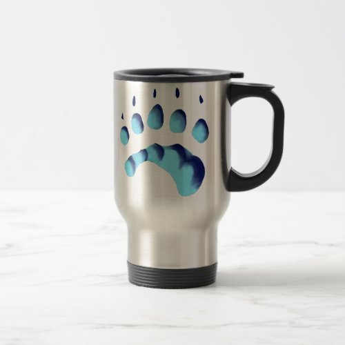 Polar Bear Paw Print Travel Mug