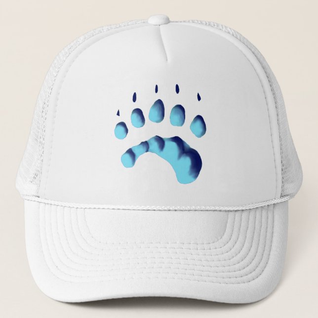 Polar Bear Paw Print Trucker Hat (Front)