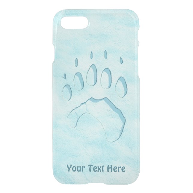 Polar Bear Paw Print Uncommon iPhone Case (Back)