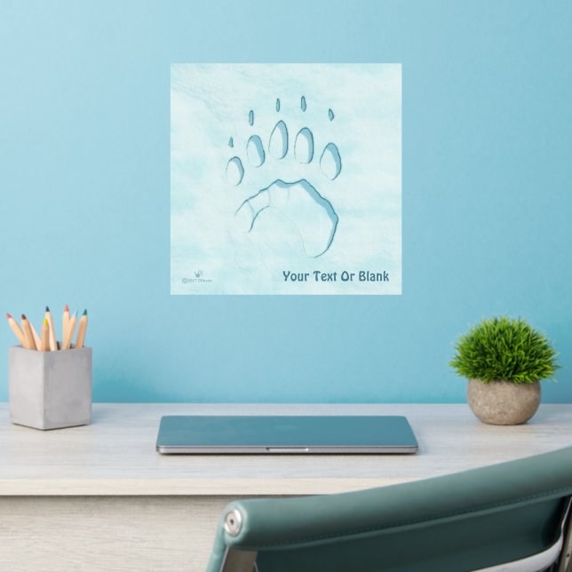 Polar Bear Paw Print Wall Decal (Home Office 2)
