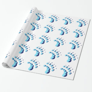 Polar Bear Paw Print Wrapping Paper
