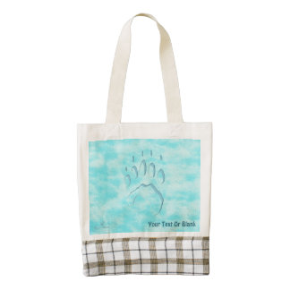 Polar Bear Paw Print Zazzle HEART Tote Bag