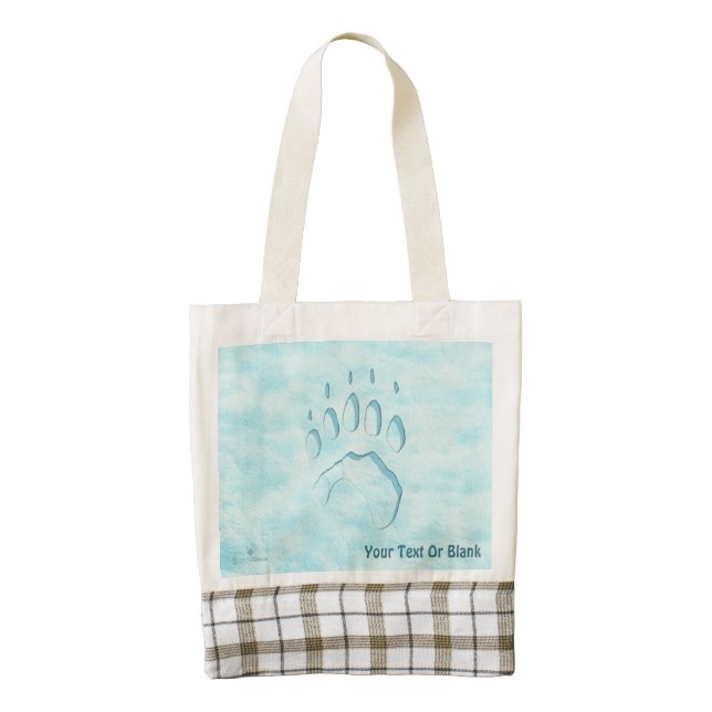 Polar Bear Paw Print Zazzle HEART Tote Bag (Front)