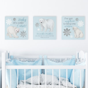 Polar Bear Personalized Baby Birth Stats Nursery Acrylic Print