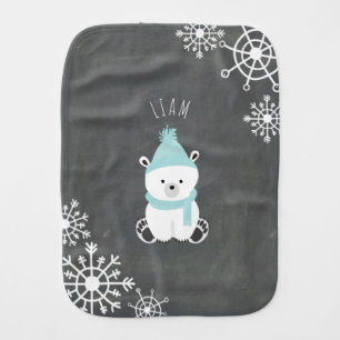 Polar Bear Personalized Baby Burp Cloth - Bear