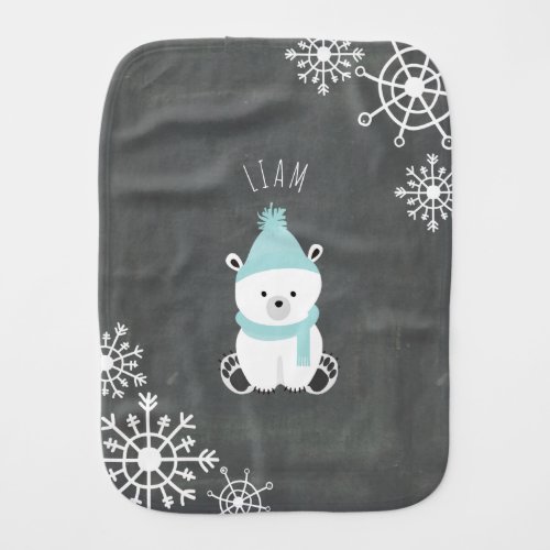 Polar Bear Personalized Baby Burp Cloth _ Bear