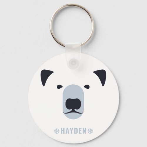 Polar Bear  Personalized Name Keychain