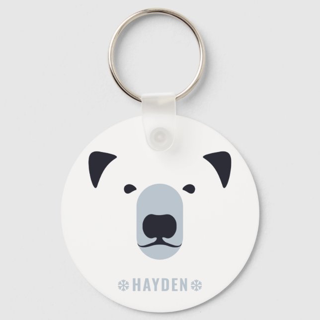 Polar Bear | Personalized Name Keychain (Front)