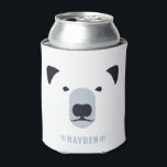 Polar Bear | Personalized Name Keychain Can Cooler<br><div class="desc">A fun and minimal winter can coozie tailored to adults and kids alike.  It features a minimal yet fun illustration of a polar bear head with your personalized name underneath.</div>