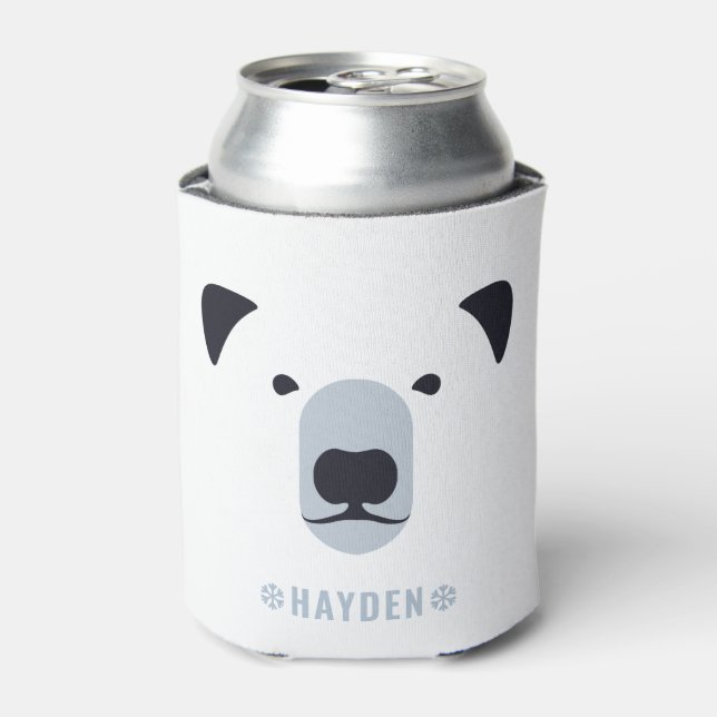 Polar Bear | Personalized Name Keychain Can Cooler (Can Front)