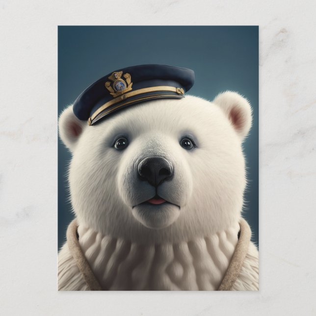 Polar Bear Pilot Captain Postcard (Front)