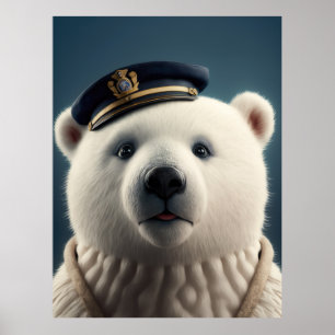 Polar Bear Pilot Captain Poster