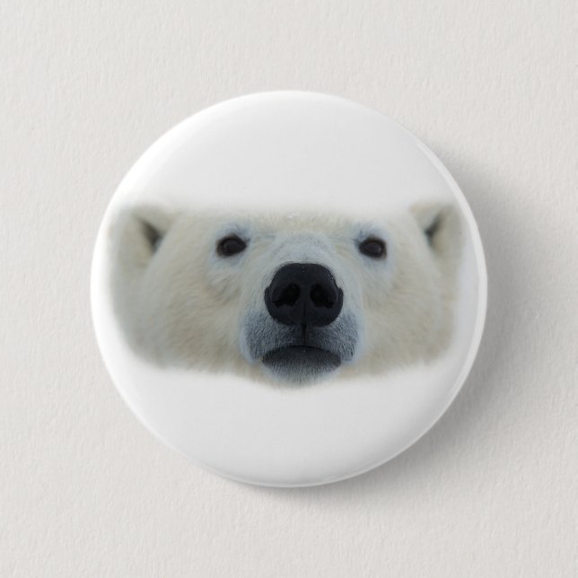 Polar Bear Pinback Button (Front)