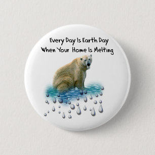 Polar Bear Pinback Button