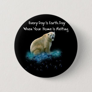 Polar Bear Pinback Button