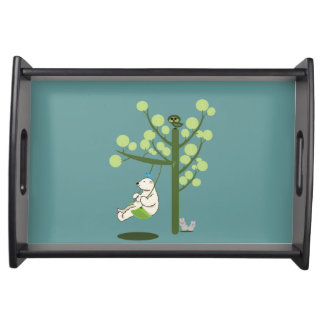 polar bear play a swing serving tray