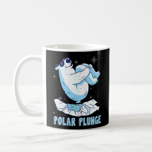 Polar Bear Plunge Illustration New Year Winter Fun Coffee Mug