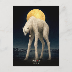 Polar Bear Pocket Watch gothic Surreal Postcard