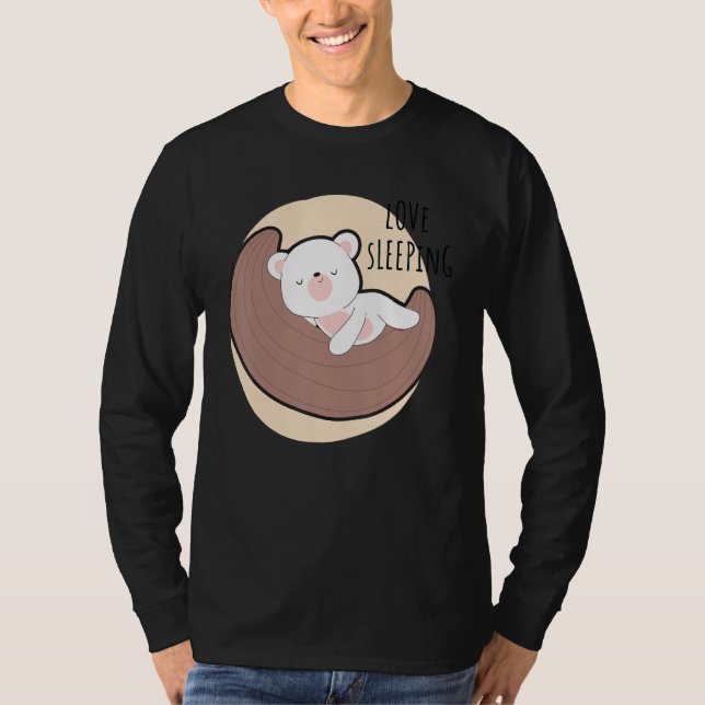Polar Bear Polar Bears Nap Sleeping Sleep Pajama N T-Shirt (Front)
