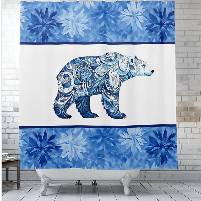 Polar Bear, Polar Vortex  Shower Curtain (Polar Bear, Polar Vortex Shower Curtain)