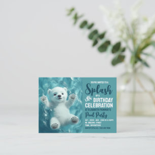 Polar Bear, Pool Party Birthday Handout Tickets
