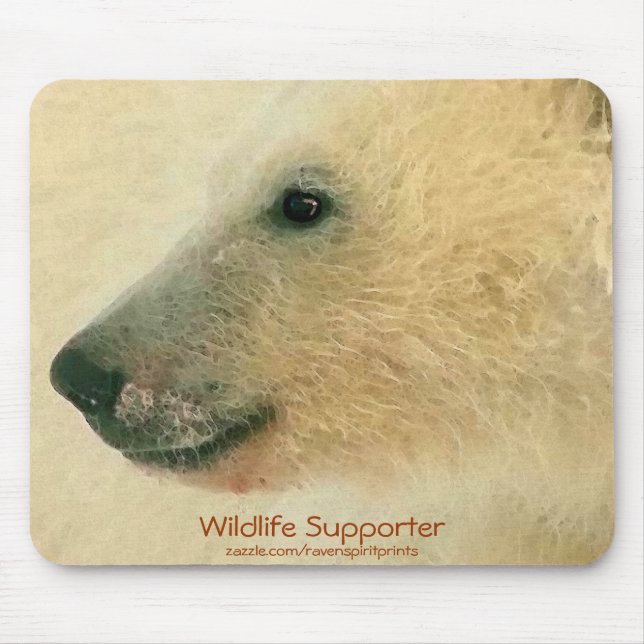 Polar Bear Portrait Mouse Pad (Front)