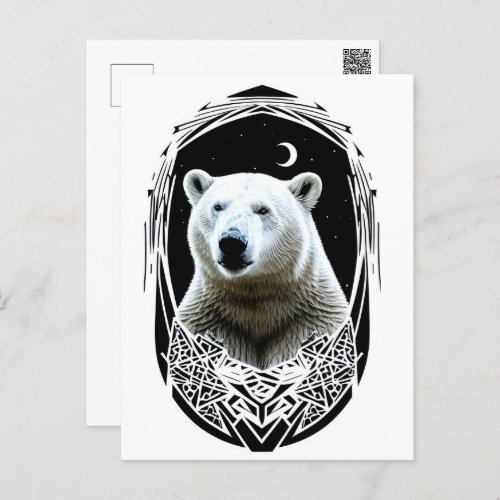 Polar bear portrait postcard