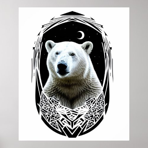 Polar bear portrait poster