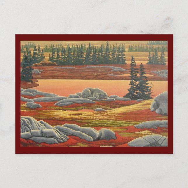 Polar Bear Postcard Autumn Bear Art Postcards (Front)