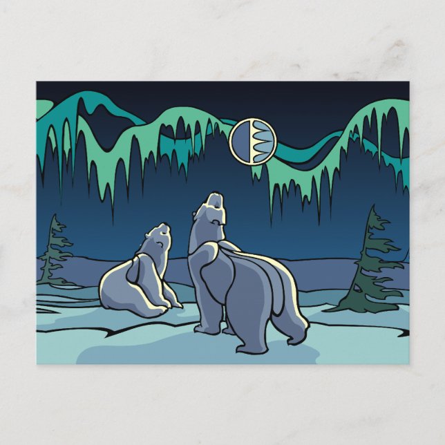 Polar Bear Postcard Native Bear Art Postcards (Front)