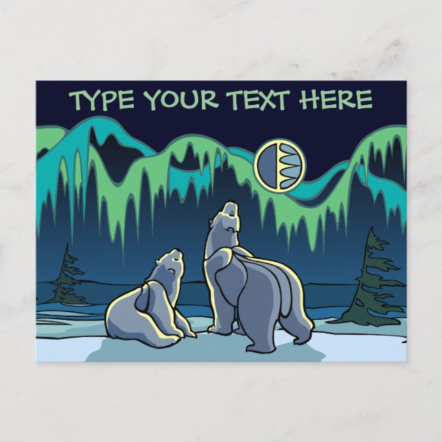 Polar Bear Postcard Native Bear Art Postcards (Front)